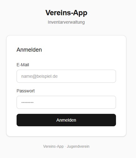 Vereins-App Login-Bereich